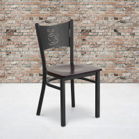 Flash Furniture XU-DG-60099-COF-WALW-GG Restaurant Chair in Black Walnut